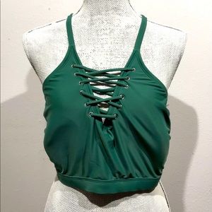 Xhilaration Green Halter Swim Top
